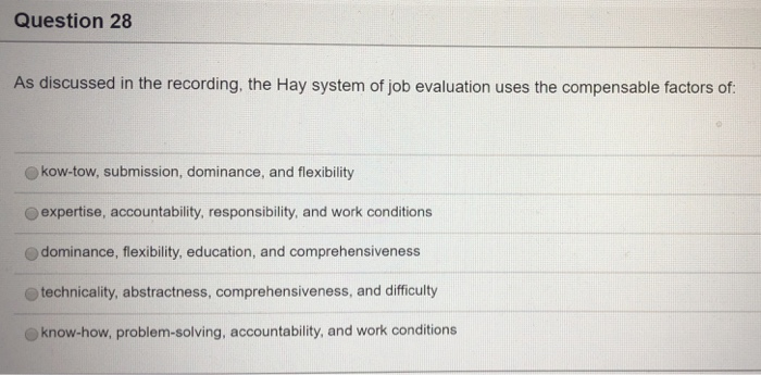 Question 20 The most widely used methods for