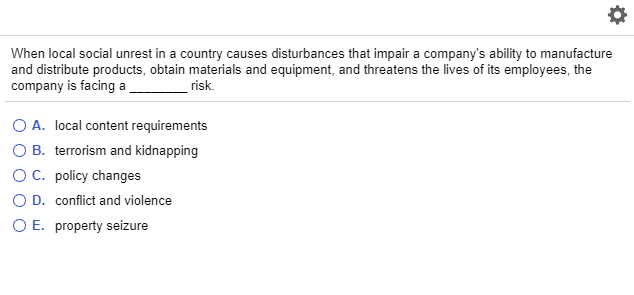 When local social unrest in a country causes