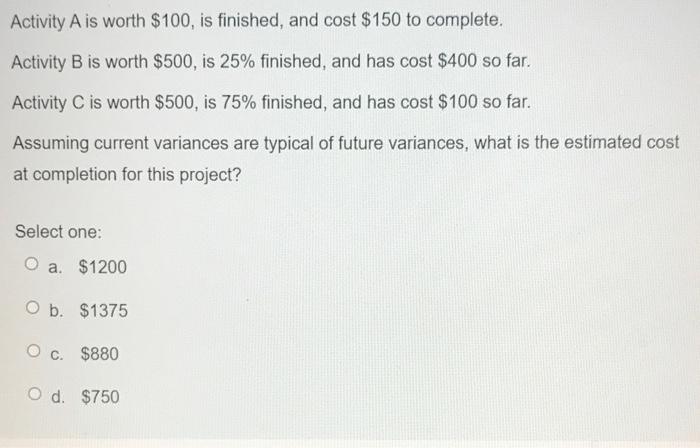 Earned value analysis has provided information
