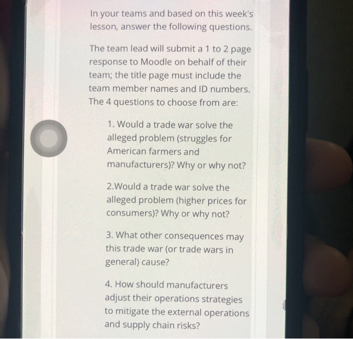 Unit 1 - Trade War Debate Since 2018 the world's