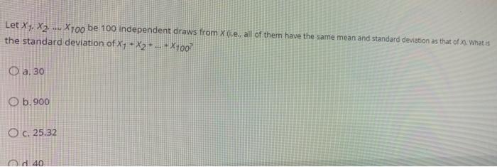 The random variable x has mean 3 and standard