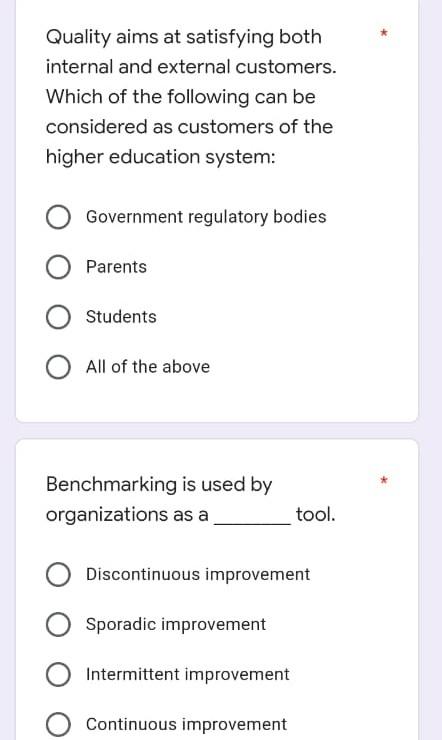 Quality aims at satisfying both internal and