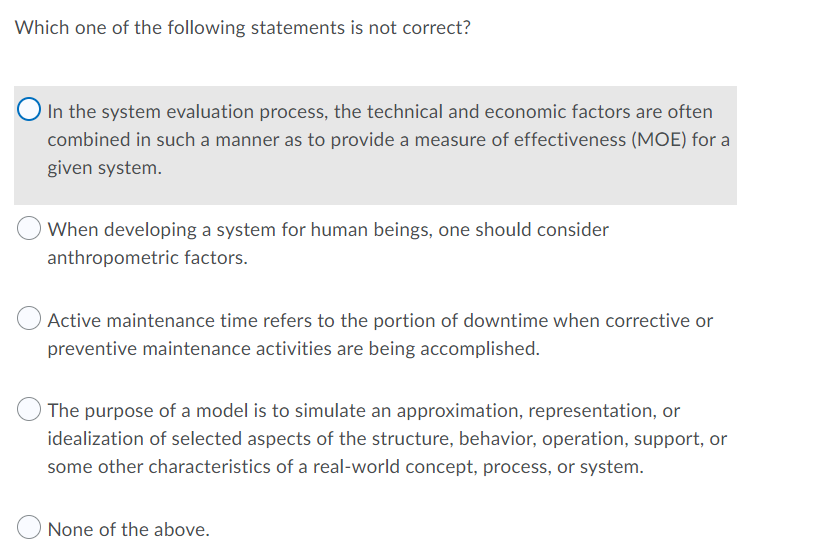 Which one of the following statements is not