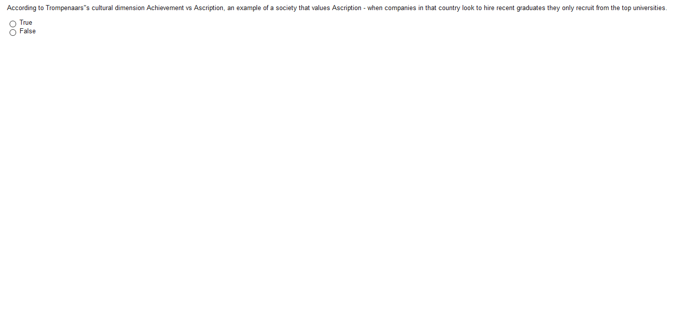 According to Trompenaars's cultural dimension