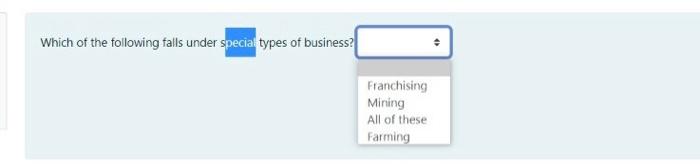 Which of the following falls under special types