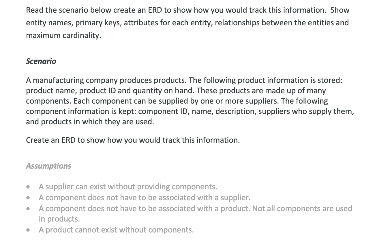 ERD: Entity Relationship Diagram Read the