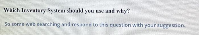 Which Inventory System should you use and why? So