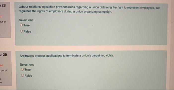 28 Labour relations legislation provides rules