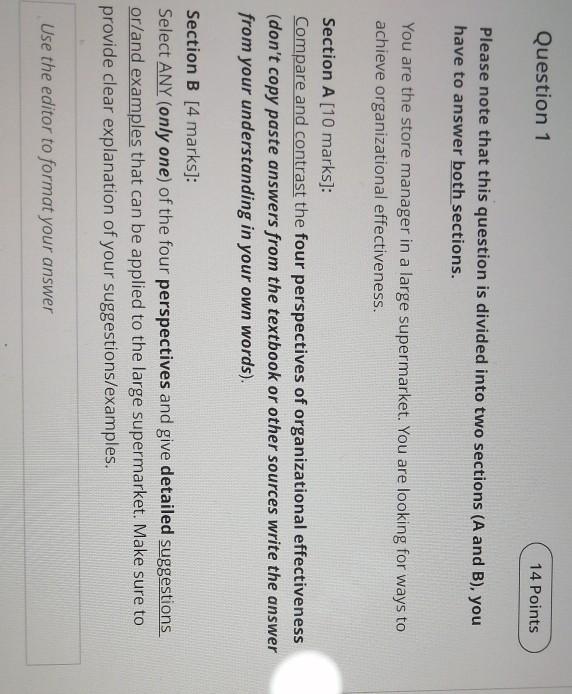 Question 1 14 Points Please note that this