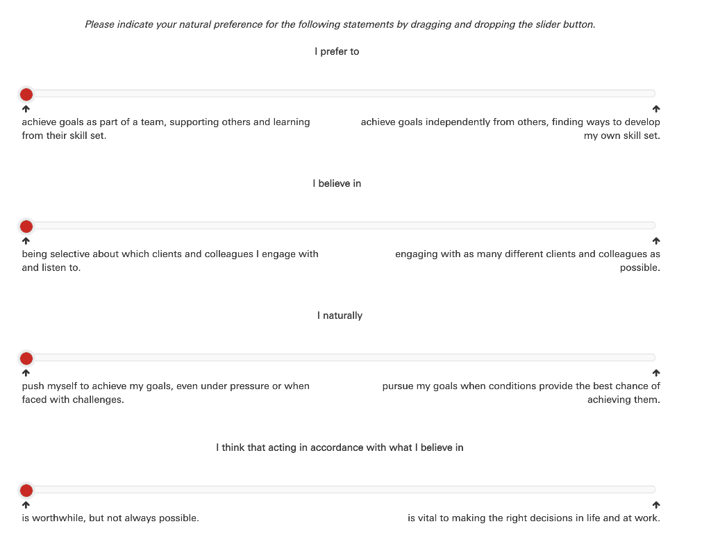 Please indicate your natural preference for the