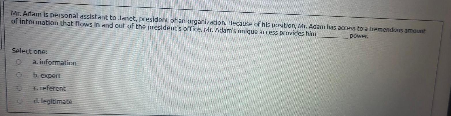 Question 45 Not yet answered General Manager (GM)