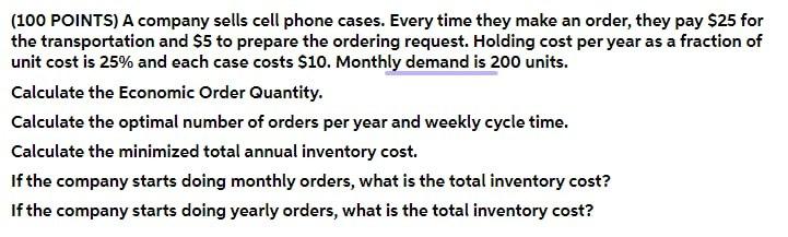 (100 POINTS) A company sells cell phone cases.