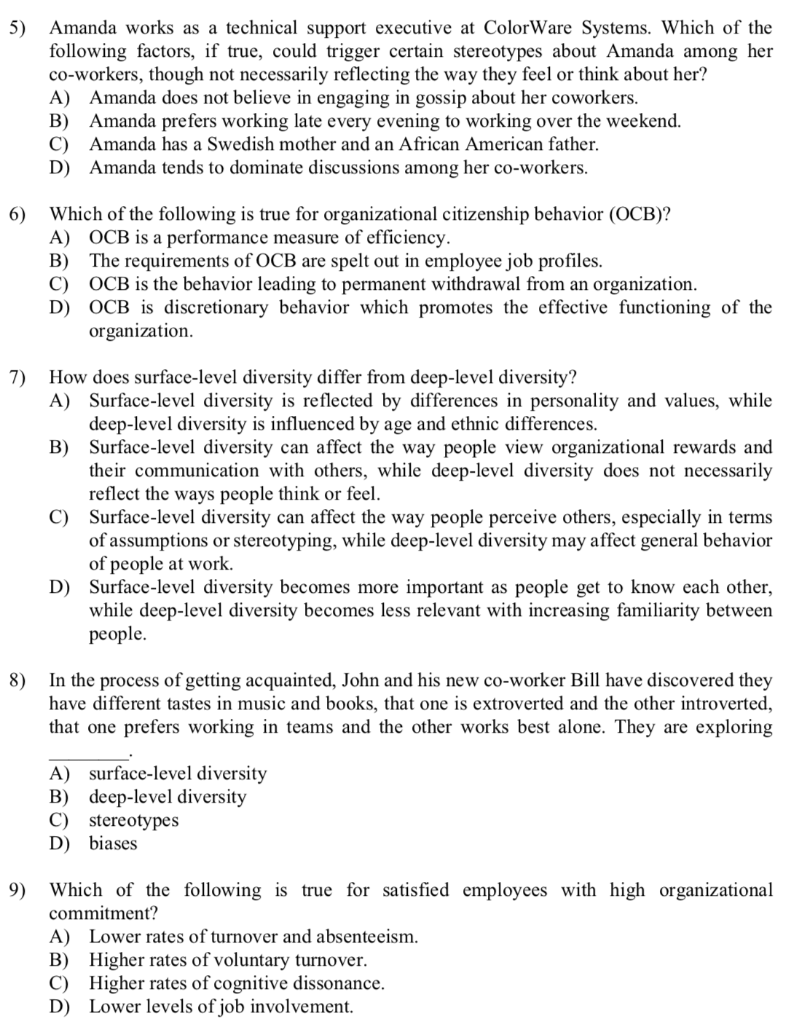 5) Amanda works as a technical support executive