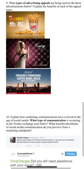 9. What types of advertising appeals are being