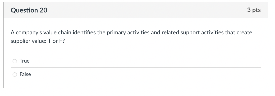 Question 18 3 pts A sustainable competitive