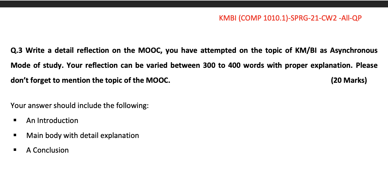 Task 2: Q.1 Knowledge Management