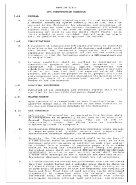 Please go through the attached CPM scheduling