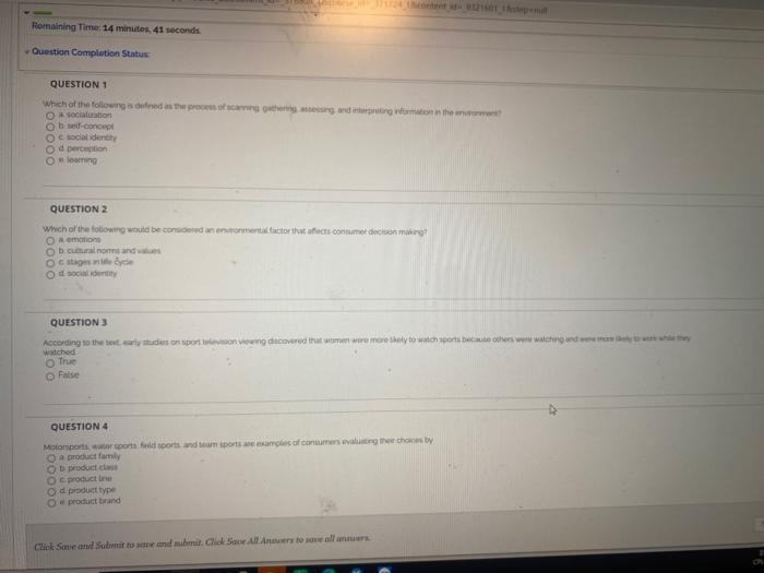 Romaining Time 14 minutes, 41 seconds Question