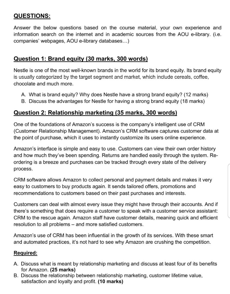 If you are going to answer these questions: