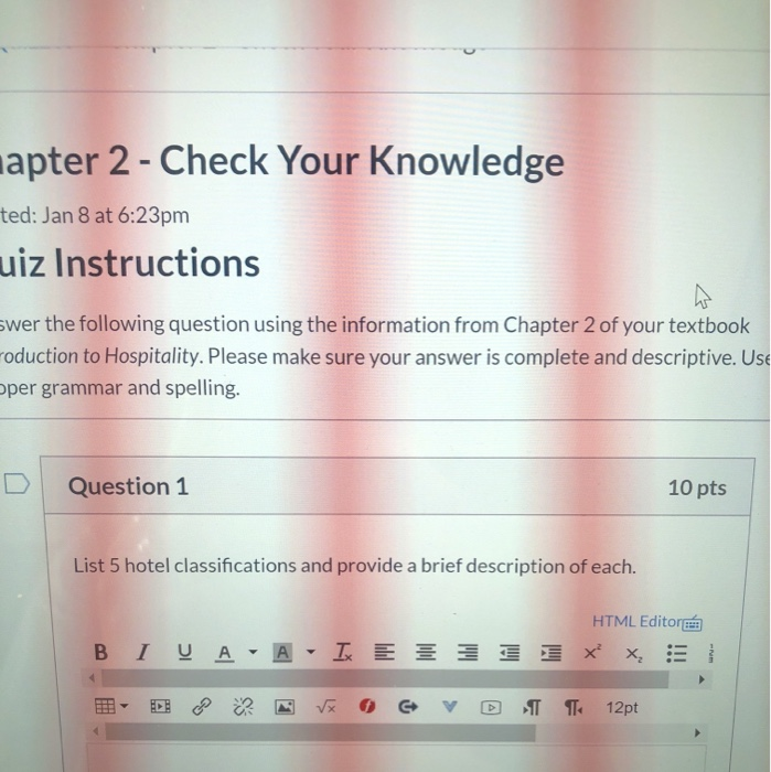 apter 2 - Check Your Knowledge ted: Jan 8 at