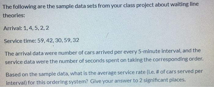 The following are the sample data sets from your