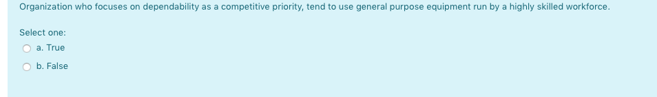 Organization who focuses on dependability as a