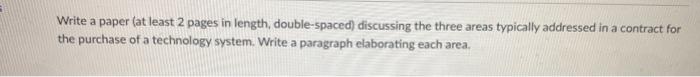 Write a paper (at least 2 pages in length,