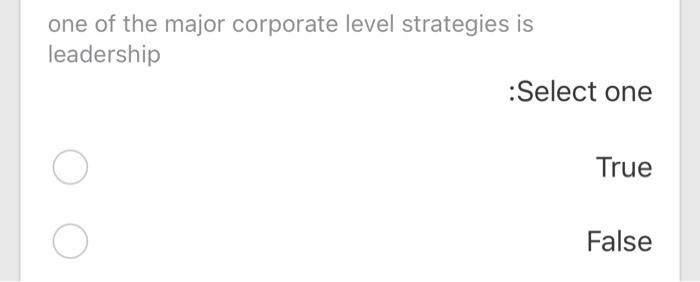 one of the major corporate level strategies is