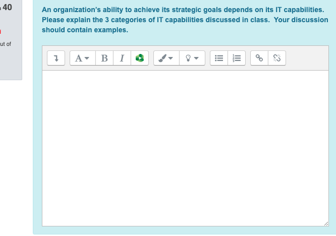 -40 An organization's ability to achieve its