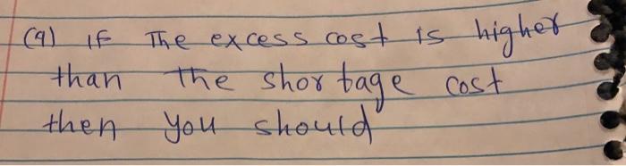 highet (a) If The excess cost is than the