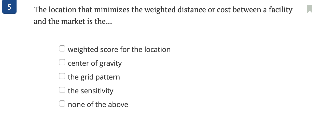 The center-of-gravity model requires that you