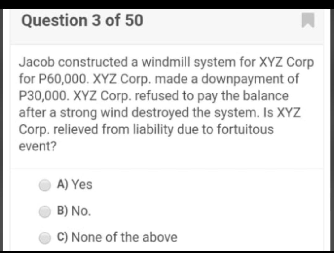 answer all questions Question 1 of 50 The debtor