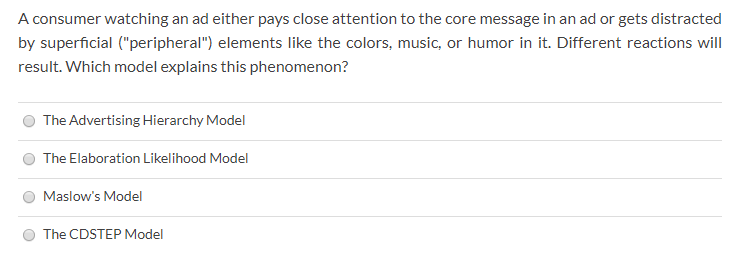 A consumer watching an ad either pays close