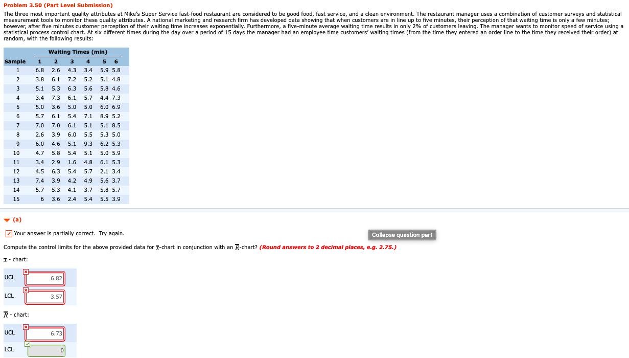 Problem 3.50 (Part Level Submission) The three