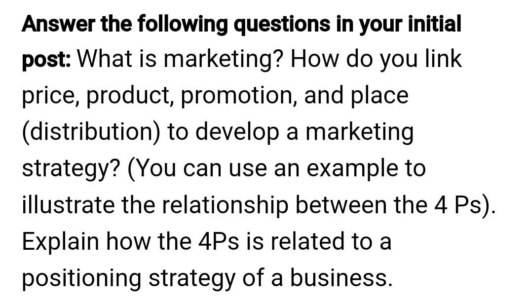 Answer the following questions in your initial