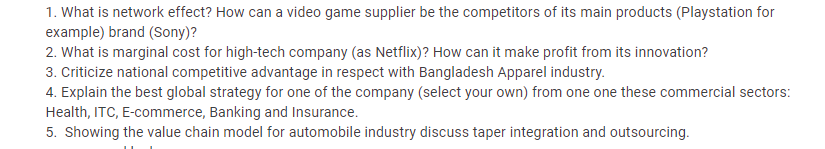 1. What is network effect? How can a video game