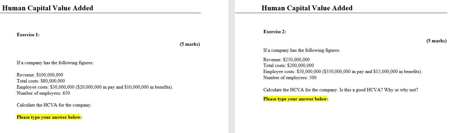 Human Capital Value Added Human Capital Value