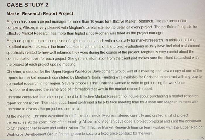 CASE STUDY 2 Market Research Report Project