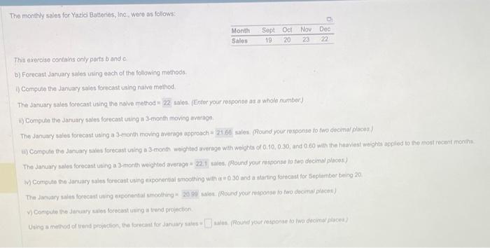 A) B) What is the trend projection method that