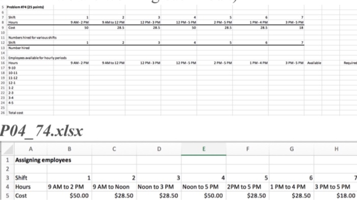 A bank needs exactly two employees working each