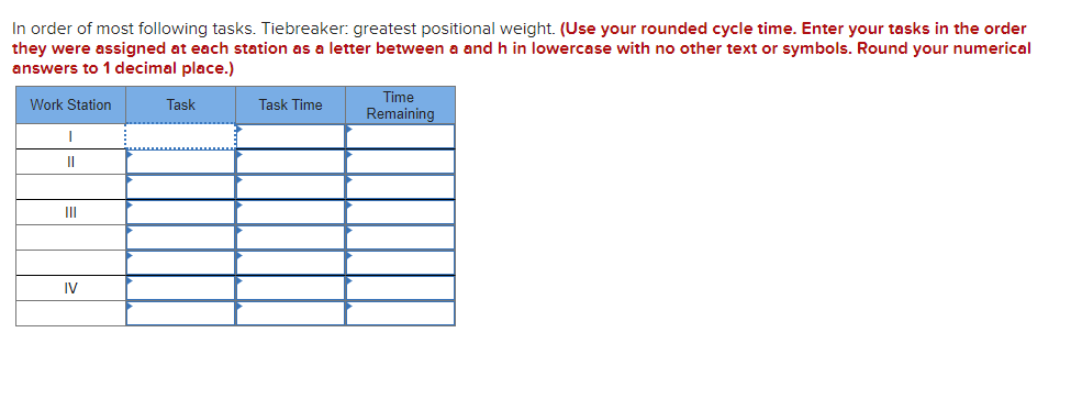 A manager wants to assign tasks to workstations