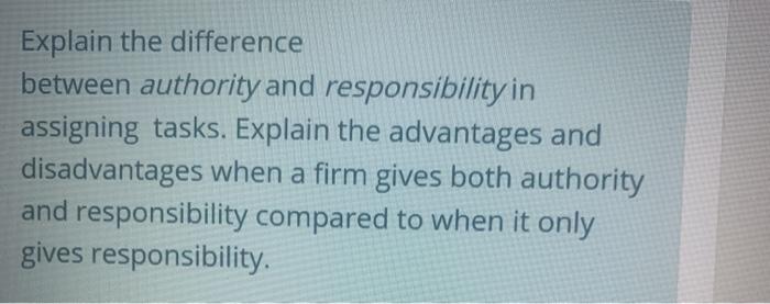 Explain the difference between authority and