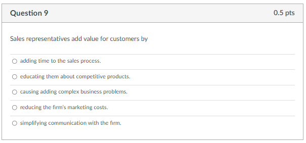 Sales representatives add value for customers by