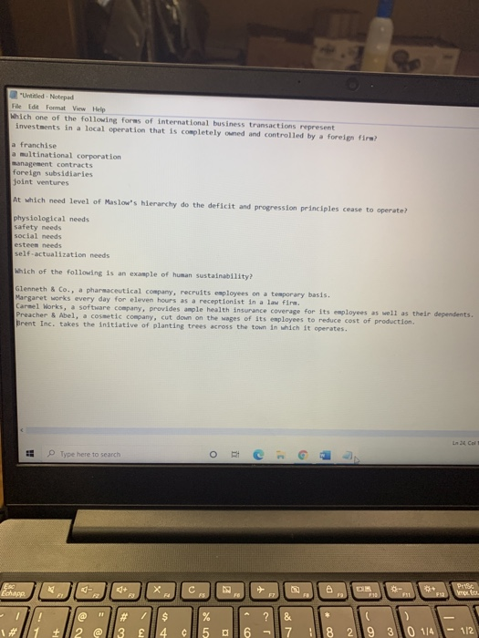 "Untitled - Notepad File Edit Format View Help