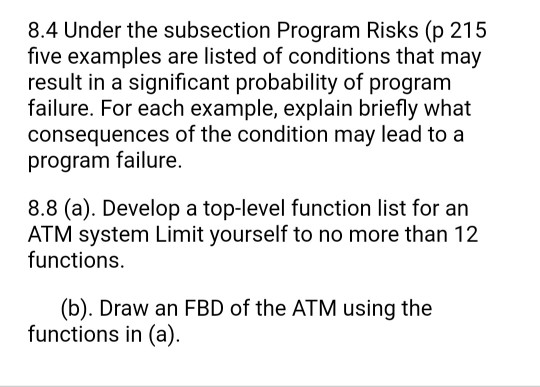 8.4 Under the subsection Program Risks (p 215