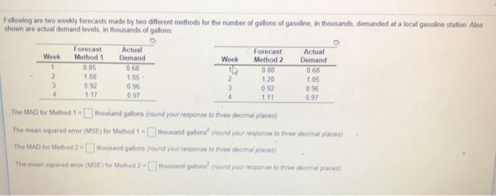 please help abswer thess MAD for method 1? MAD