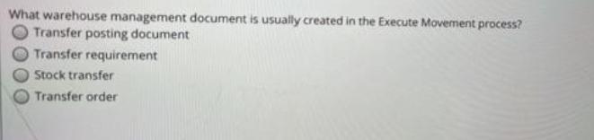 What warehouse management document is usually