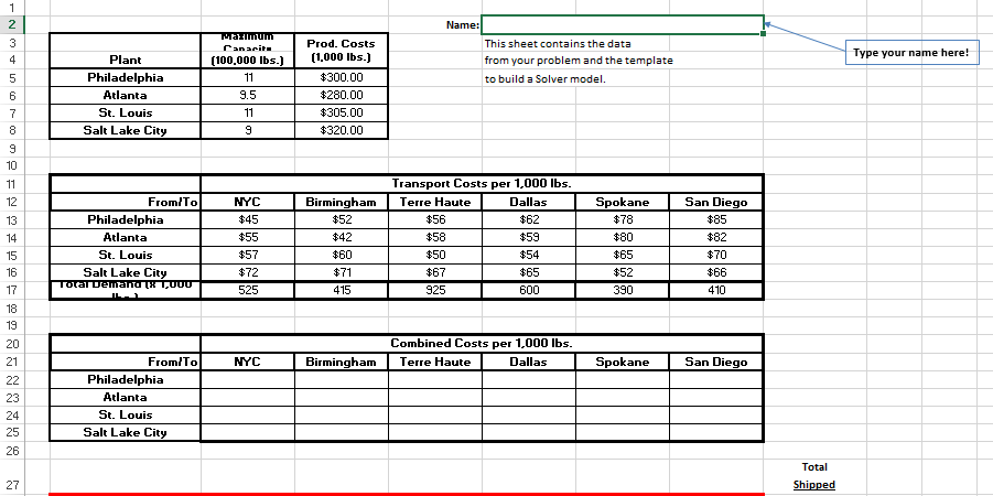 Please answer it in Excel file and show the use