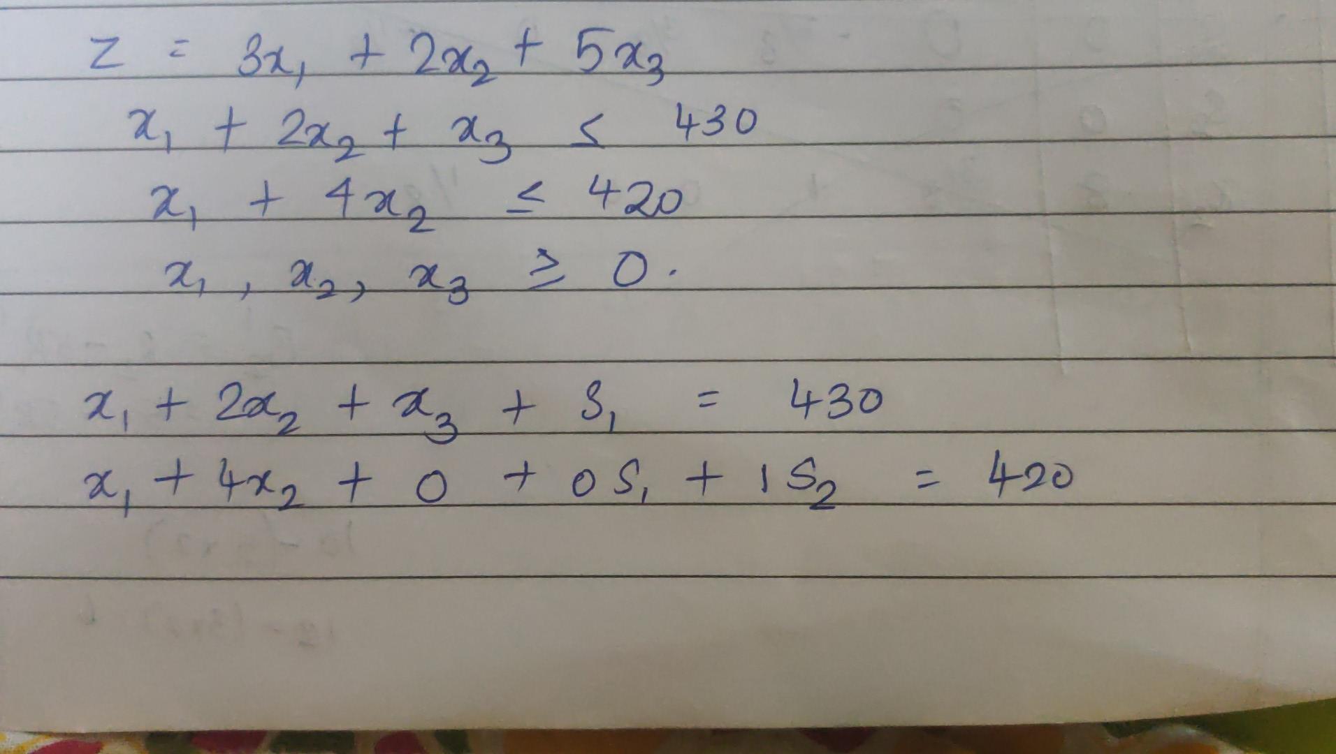 z = 3x + 2x + 5xz Z : , x + 2xgt az s 430 s a, +