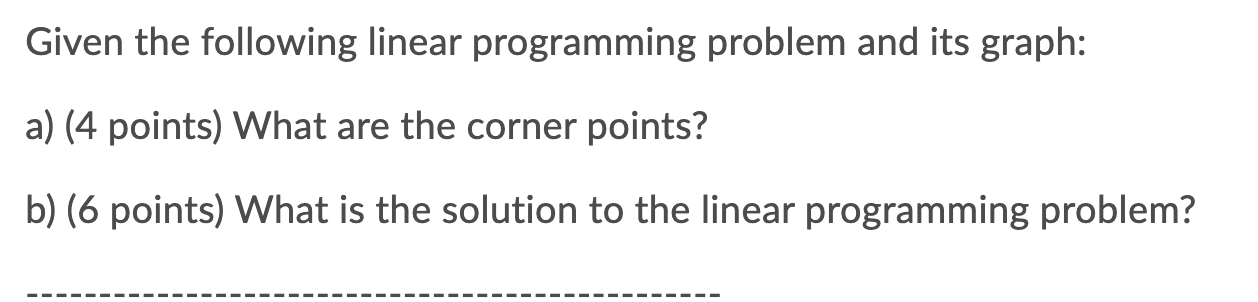 Given the following linear programming problem